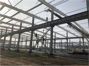 吉利鋼構廠房主體結構吊裝